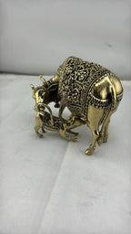 Panchaloha Kamadhenu Idol | Panchadhatu Cow and Calf Murti | Panchalogam Gau Mata Statue