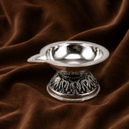 Pure Silver Everyday Puja Diya | Traditional Oil Lamp for Home Temple