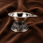 Pure Silver Everyday Puja Diya | Traditional Oil Lamp for Home Temple