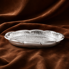 Silver Decorative Puja Plate with Floral Design | Silver Offering Plate