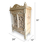 Sawan Wood Pooja Temple with Door and Storage Box