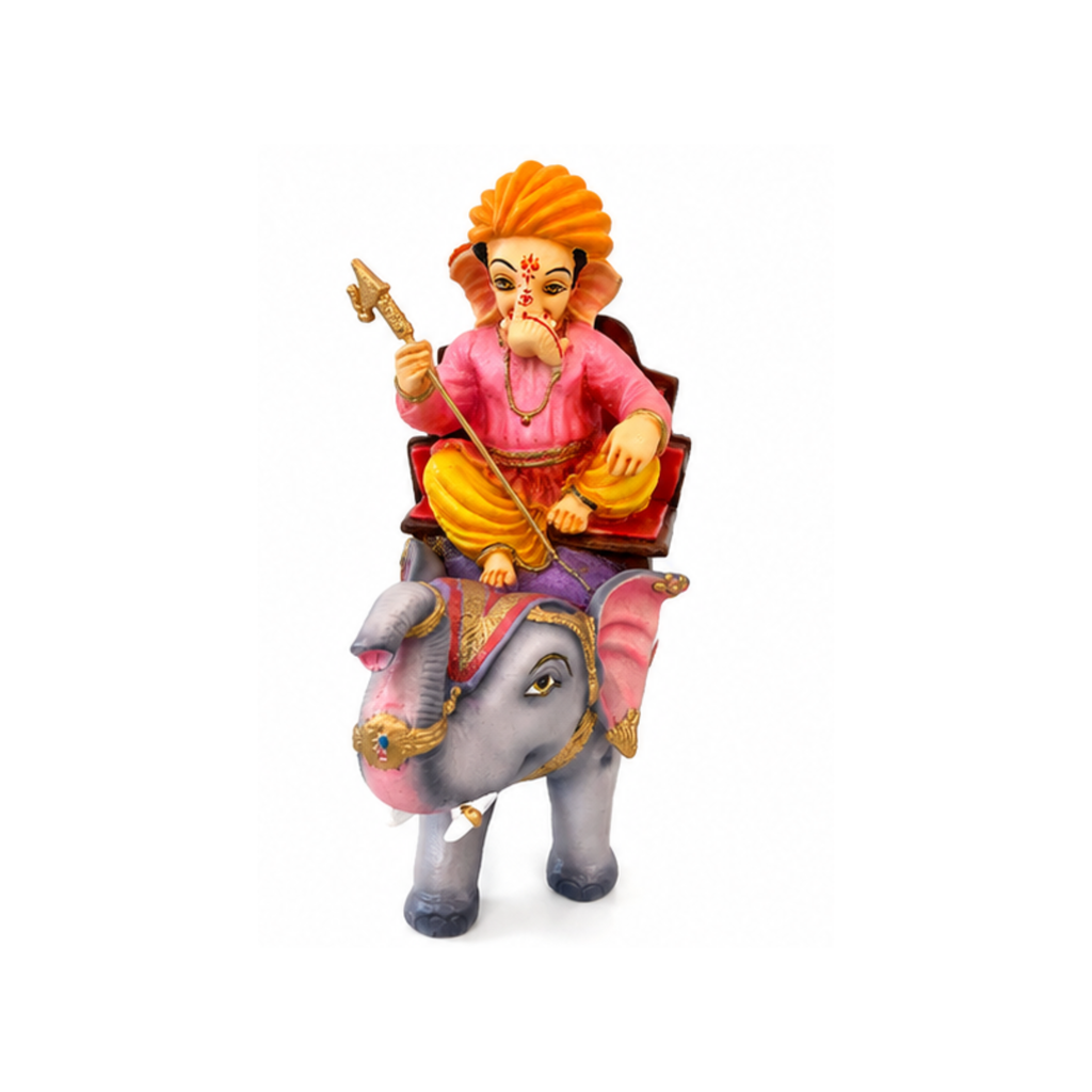 Ganesha Riding Elephant Idol | Traditional Hindu Home Decor | Ganapati with Elephant