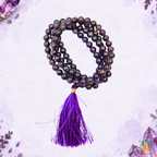 Amethyst Beaded Necklace 6mm & 8mm | Natural Purple Gemstone Mala | Meditation & Spiritual Jewelry | Purple Crystal Necklace | Spiritual Yoga Necklace