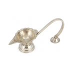 Silver Diya with Handle | Pure Silver Aarti Diya | Silver Puja Diya