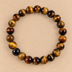 Natural Tiger Eye Bracelet | Golden Brown Crystal Gemstone Bracelet | Confidence & Protection Jewelry | Grounding Bracelet | Spiritual Gift