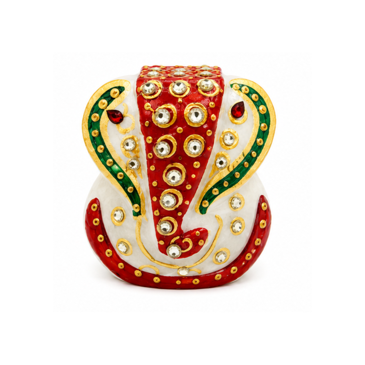 Marble Ganesha Idol | Decorative Stone Ganesha Murti | Ganpati Statue for Car Dash Home Decor