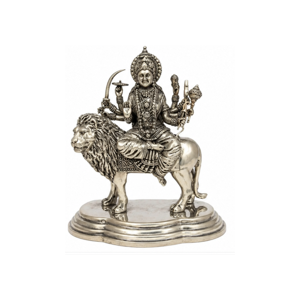 Silver Durga Devi Idol | Silver Durga Ma Statue | Goddess Durga Murti