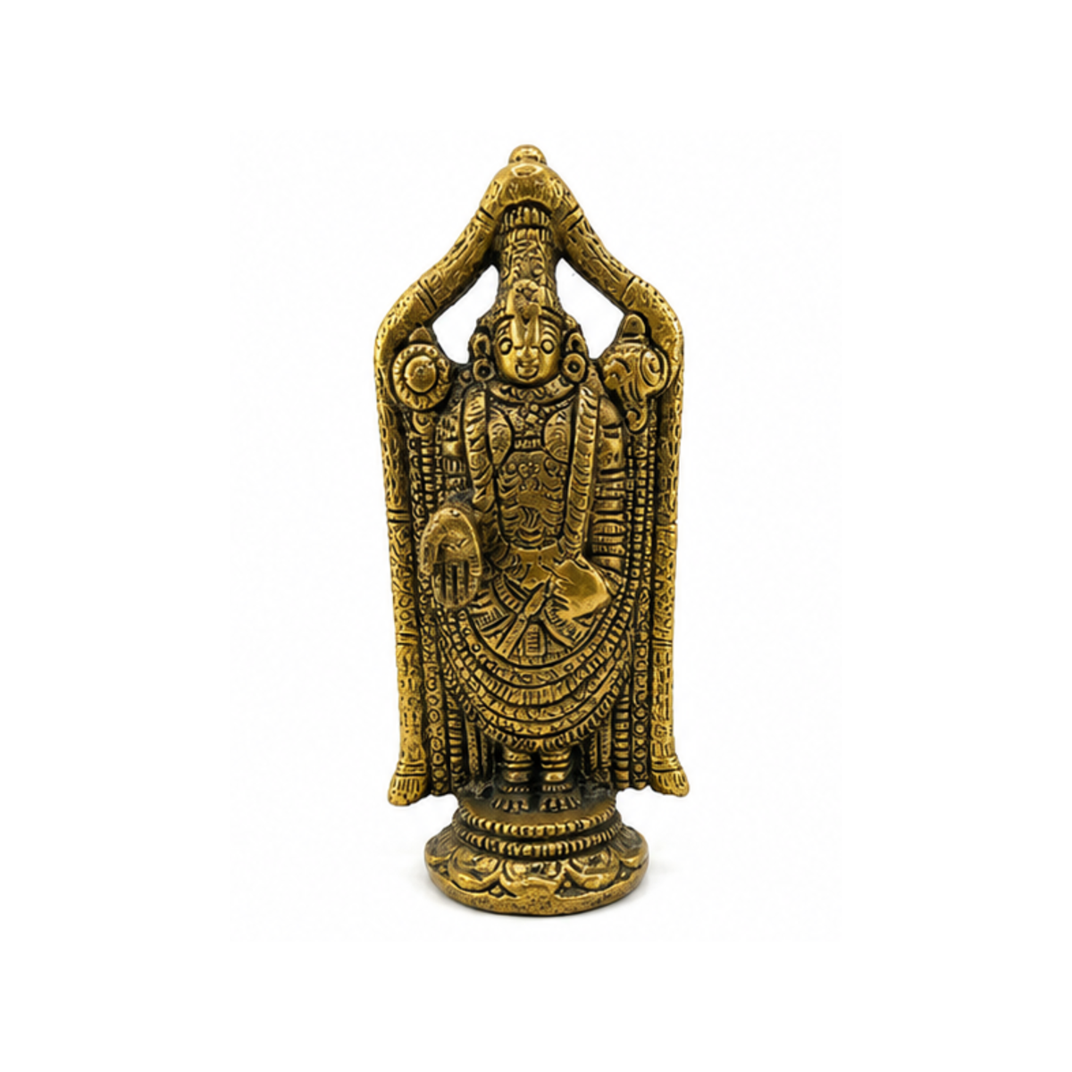 Brass Balaji Idol with Ornate Prabhavali | Brass Lord Vishnu Murti | Lord Venkateswara Statue