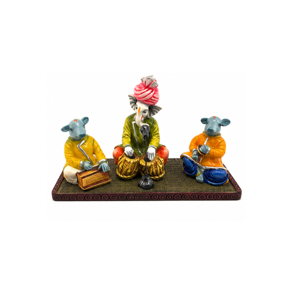 Ganesha Performing Kirtan with 2 Mice | Ganapati with Mushak Music Idol | Traditional Ganesha Home Decor