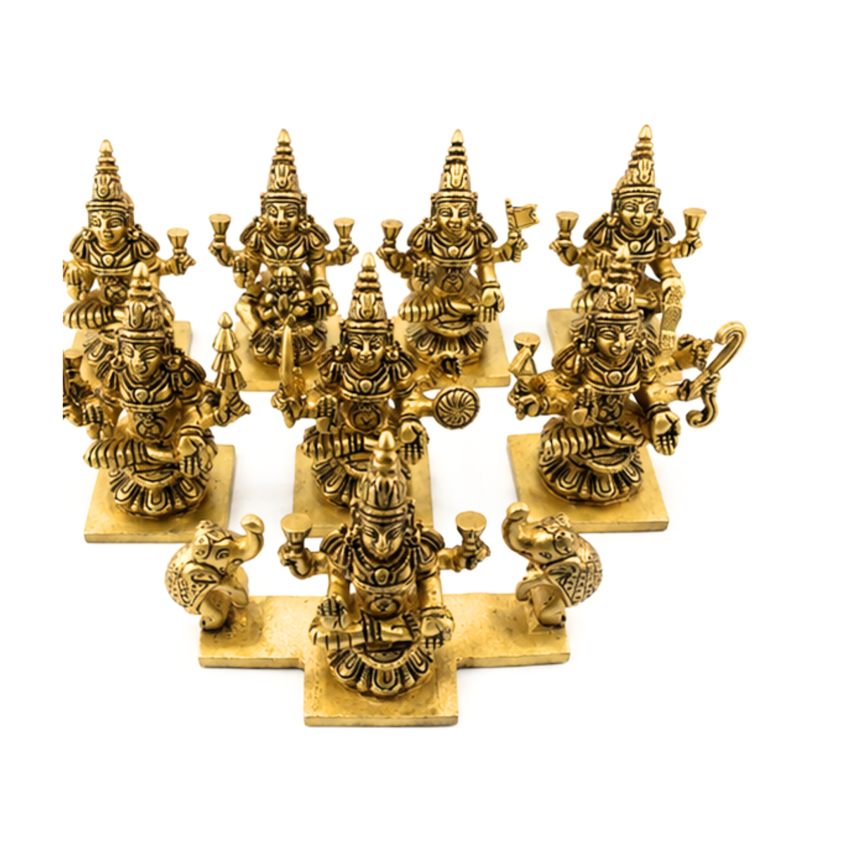 Brass Ashtalakshmi Idol Set | Traditional Lakshmi Statue Collection | 8 Lakshmi Murti Set