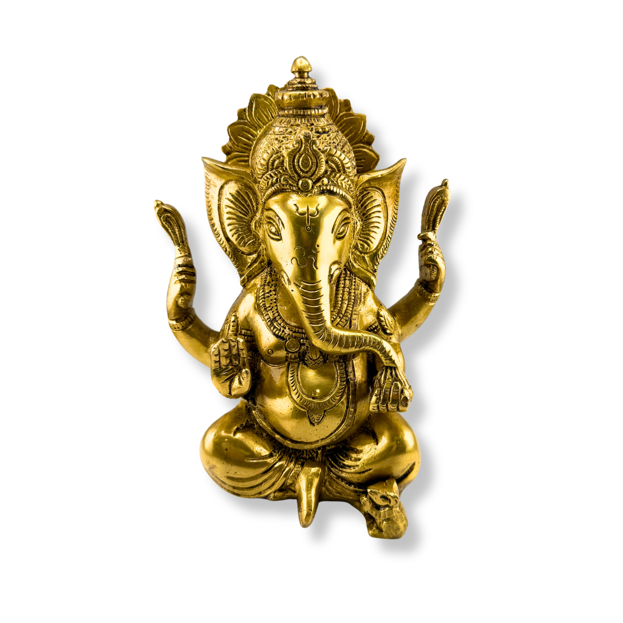 Brass Lord Ganesha Idol | Premium Ganapati Murti for Home Temple Puja Decor and Gifting | Lord Ganesha Statue