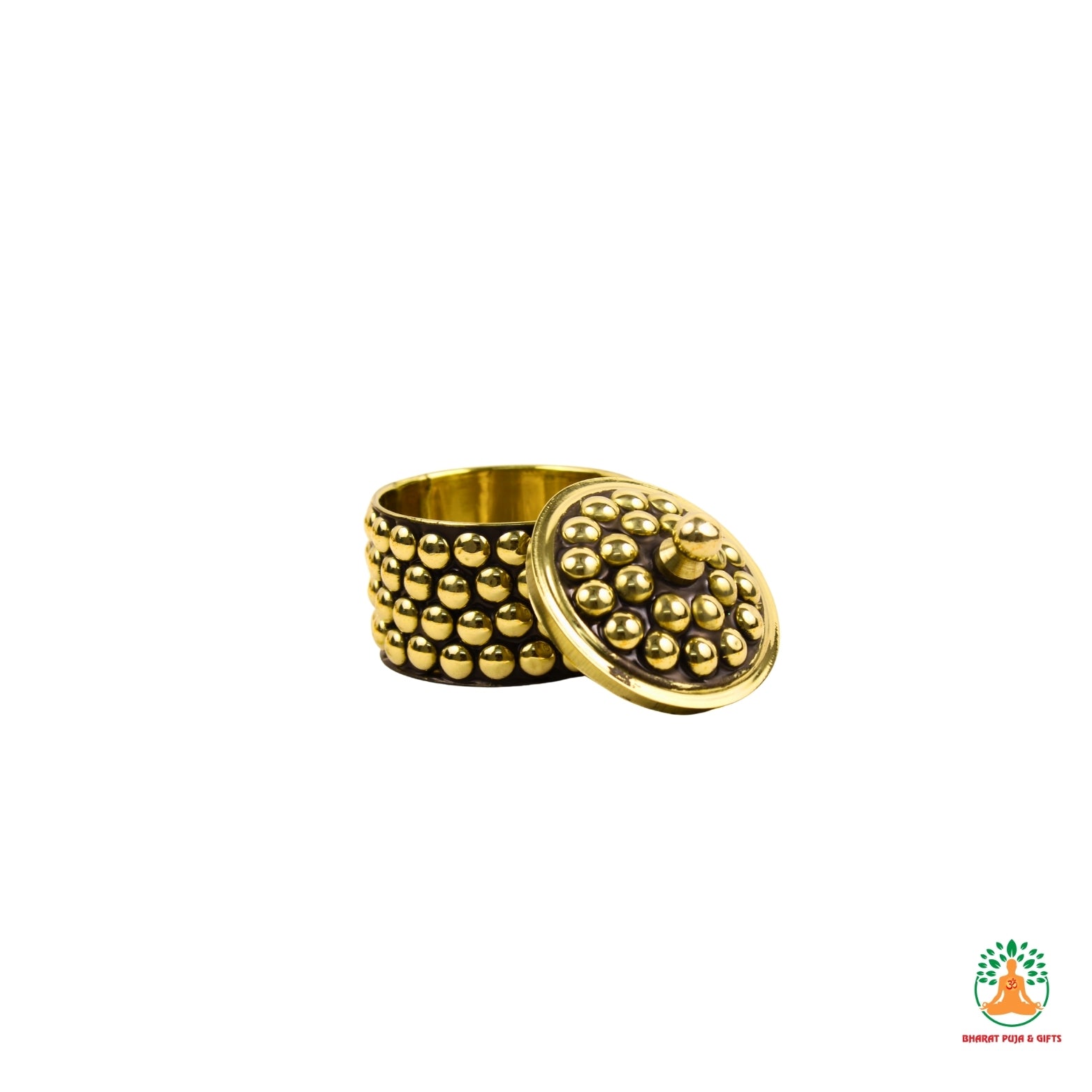 Brass Handcrafted Sindoor Dibbi | Kumkum Box | Sindur Dani | Fancy Decorative Box for Pooja, Home Temple & Gift |