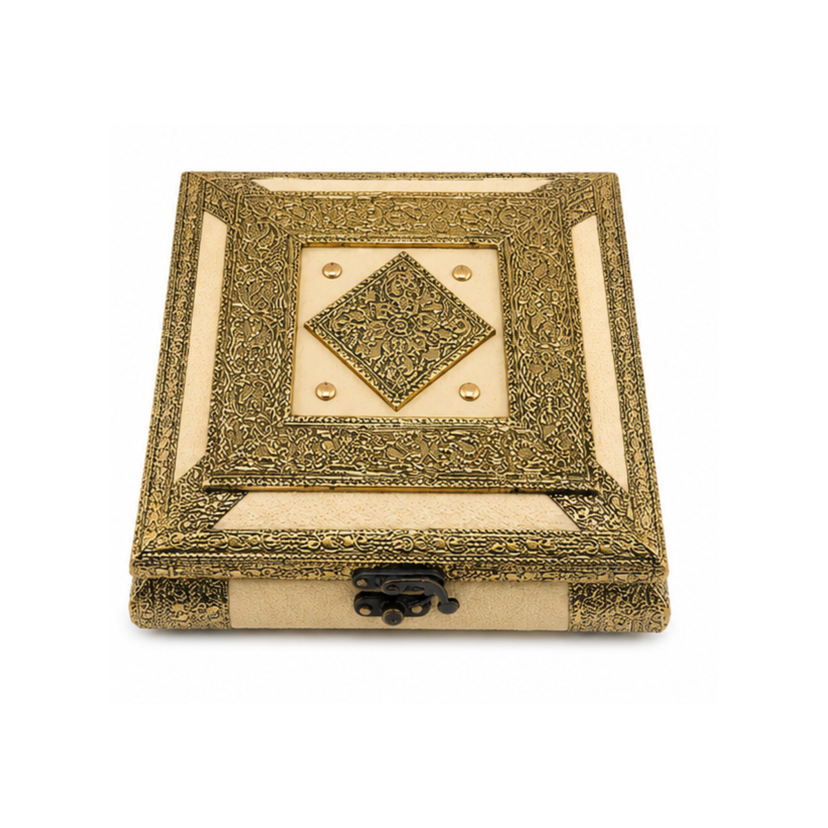 Antique Gold & Beige Dry Fruit Gift Box | Traditional Indian Gift Box