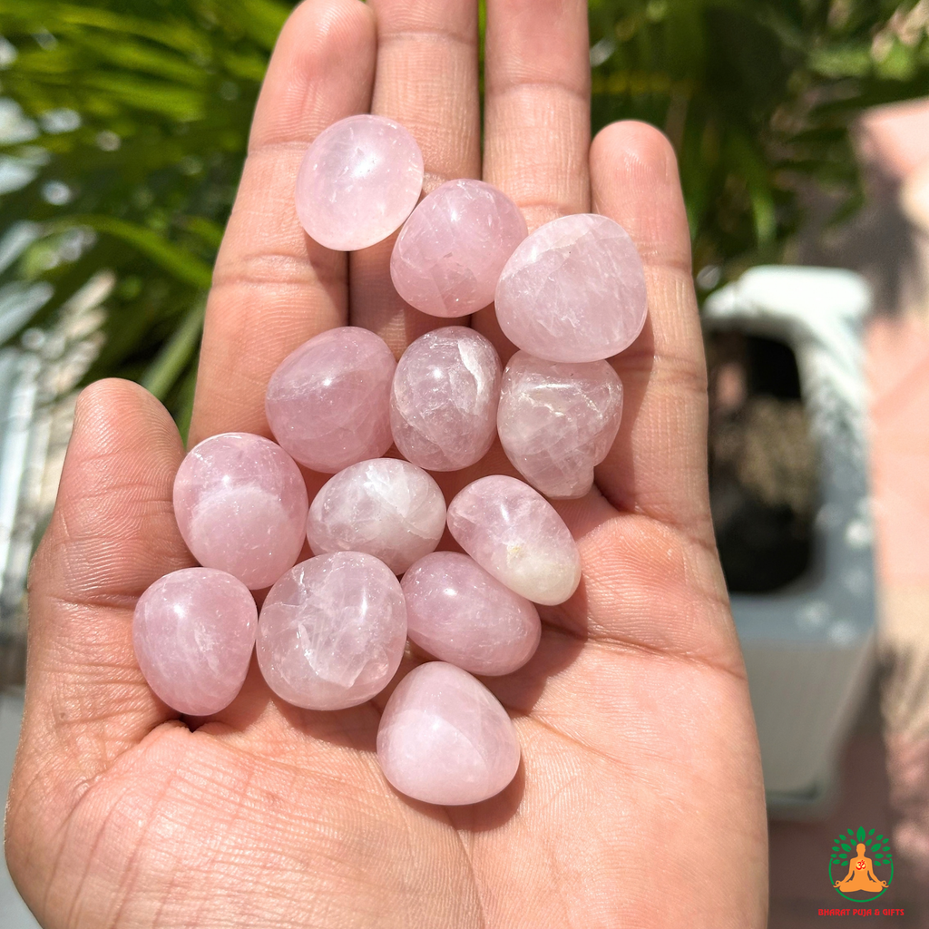 Natural Rose Quartz Tumble Stones – Polished Pink Gemstones | Manifestation Healing and Meditation Crystals