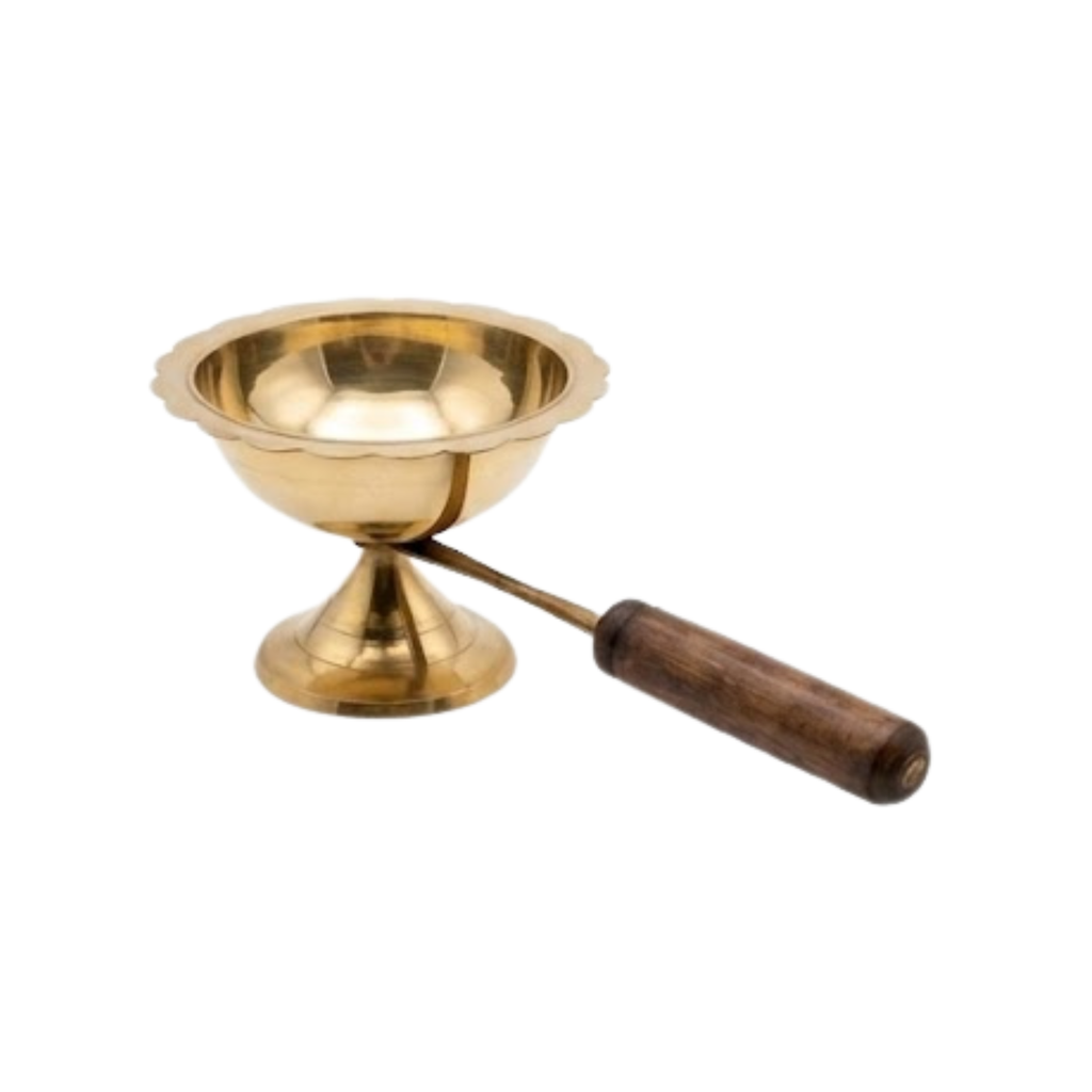 Brass Dhoop Aarti Diya | Brass Camphor Diya | Brass Kapoor Kapur Karluram Stand | Brass Dhoop Dani