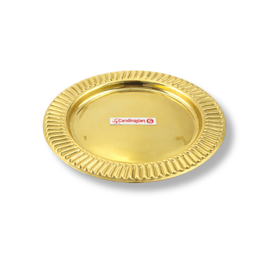 Brass Sudarshan Design Thali | Traditional Brass Puja Plate