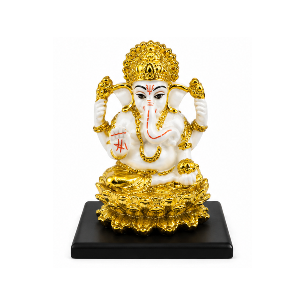 Gold & White Lakshmi Ganesha Set | Diwali Lakshmi Ganesha Set | Laxmi & Ganpati Idols