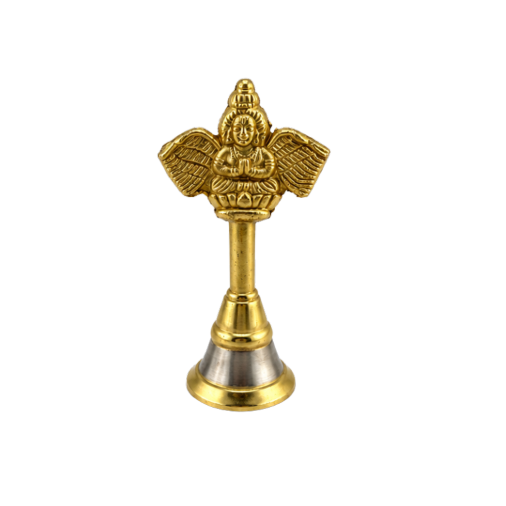 Brass Garuda Hand Bell – Traditional Hindu Puja Bell | Brass Ghanti for Home Mandir