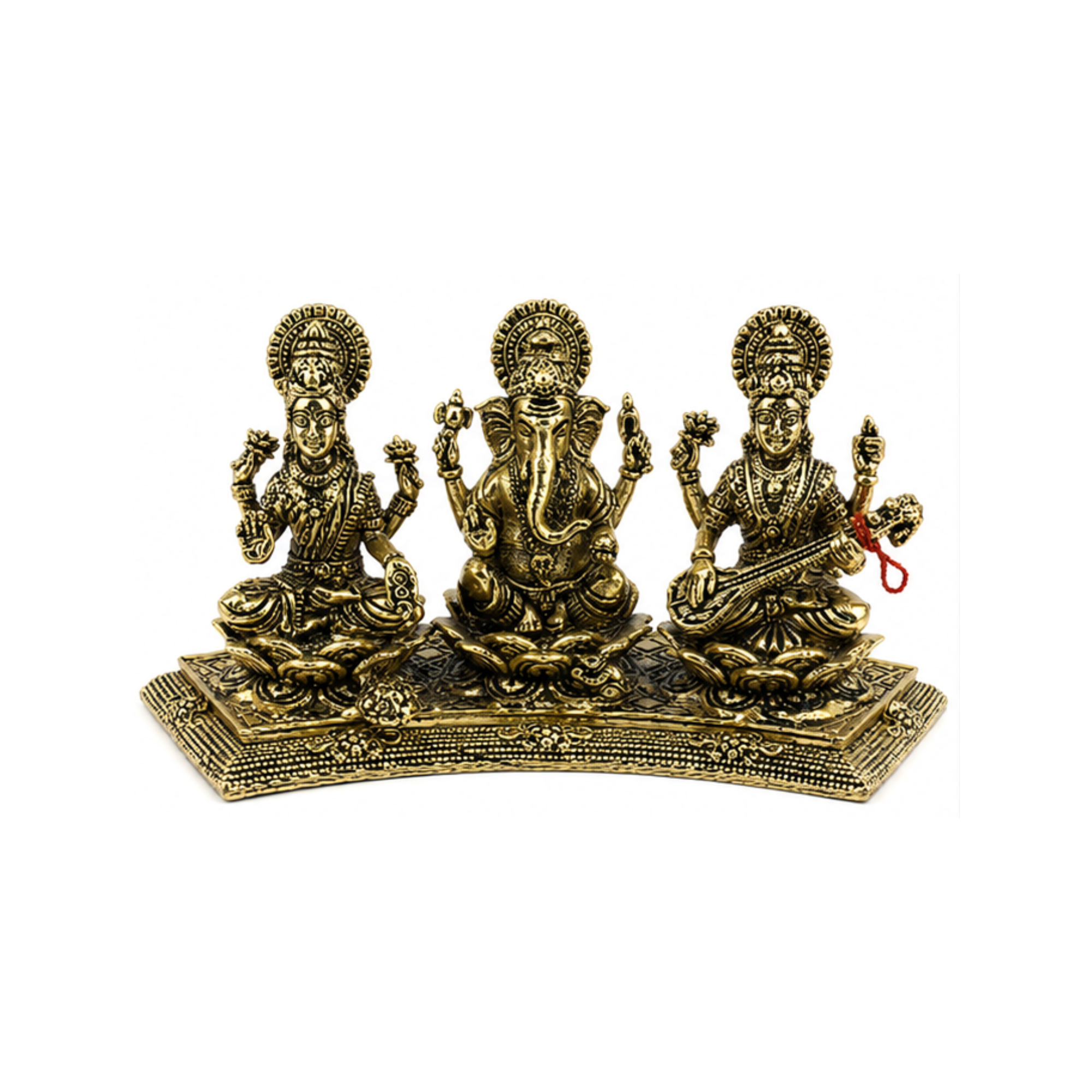 Panchadhatu Lakshmi Ganesha Saraswati Idol | Panchaloha Laxmi Ganesha Saraswati Murti | Panchalogam Lakshmi Ganesha Saraswati Statue