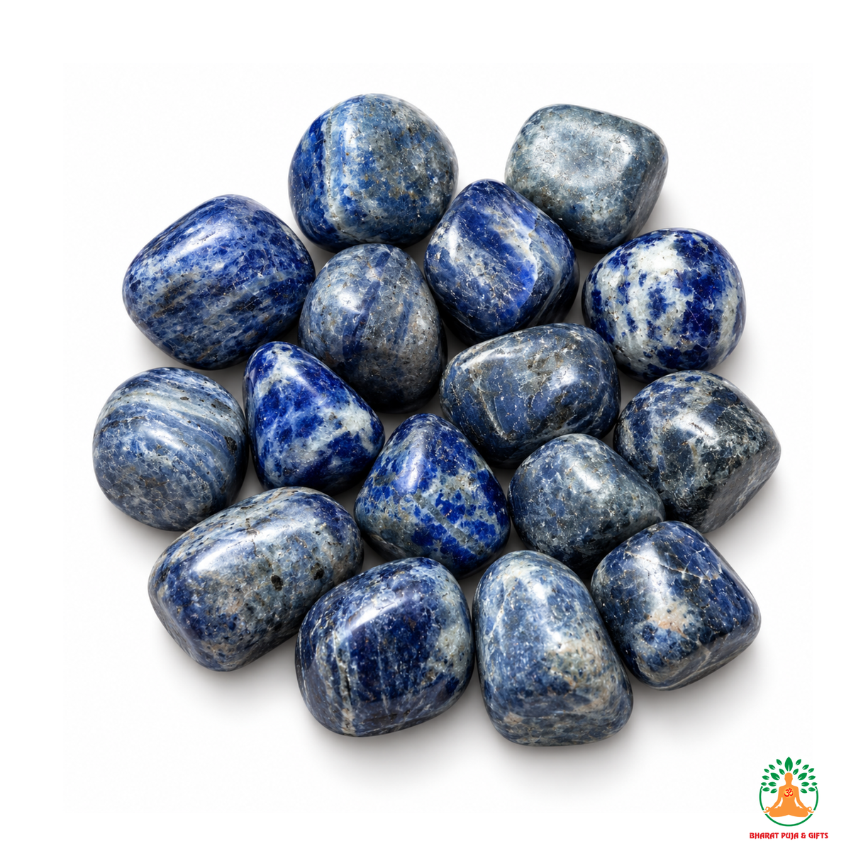 Natural Sodalite Tumble Stones – Polished Blue Gemstones | Manifestation and Healing Crystals