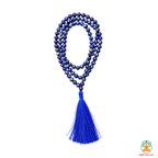 Natural Lapis Lazuli Beaded Necklace| 13 Inch Blue Gemstone Mala | Meditation & Yoga Necklace | Blue Crystal Necklace | Spiritual Jewelry