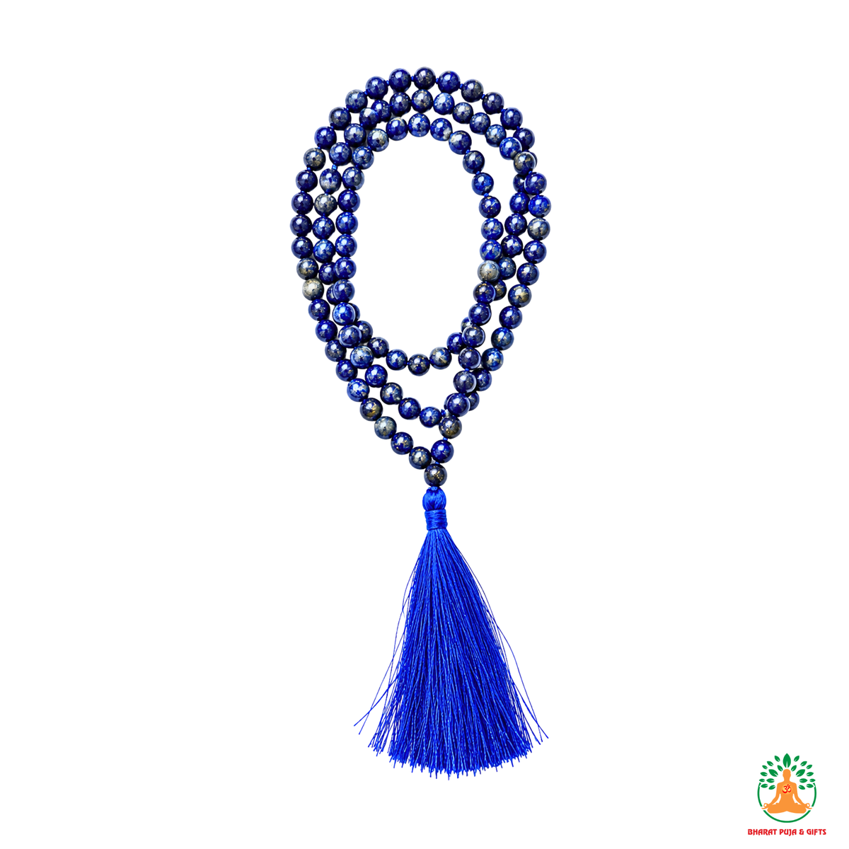 Natural Lapis Lazuli Beaded Necklace| 13 Inch Blue Gemstone Mala | Meditation & Yoga Necklace | Blue Crystal Necklace | Spiritual Jewelry