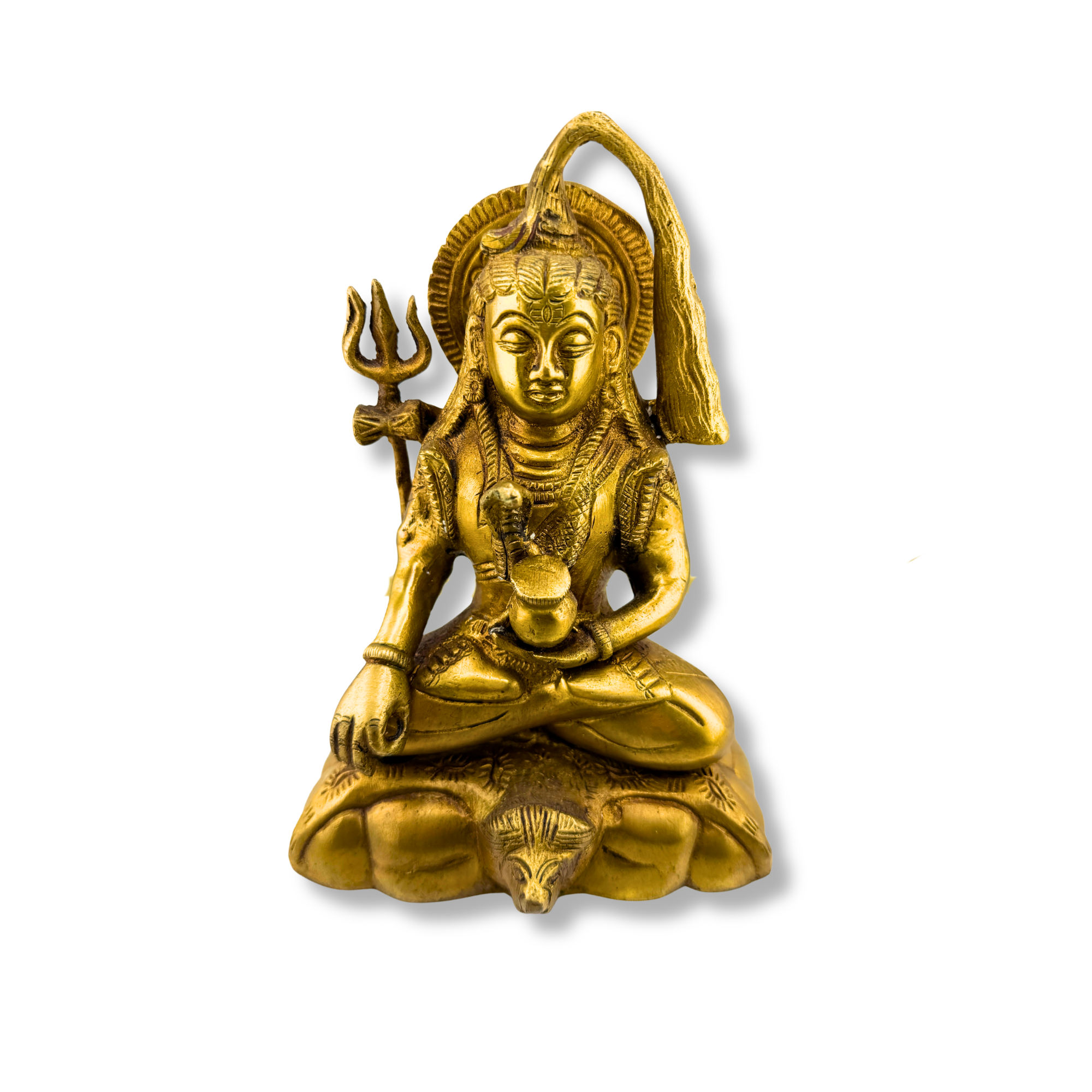 Brass Lord Shiva Statue – Meditative Pose | Handcrafted Brass Lord Shiva Murti | Brass Mahadeva Shivshankar Idol