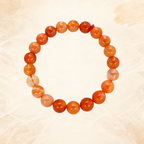 Natural Carnelian Crystal Bracelet | Orange Carnelian Gemstone Bracelet | Energy & Motivation Bracelet | Gemstone Jewelry | Gift for Men & Women