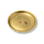 Brass Puja Thali with Peacock Design | Brass Plate | Brass Aarti Thali