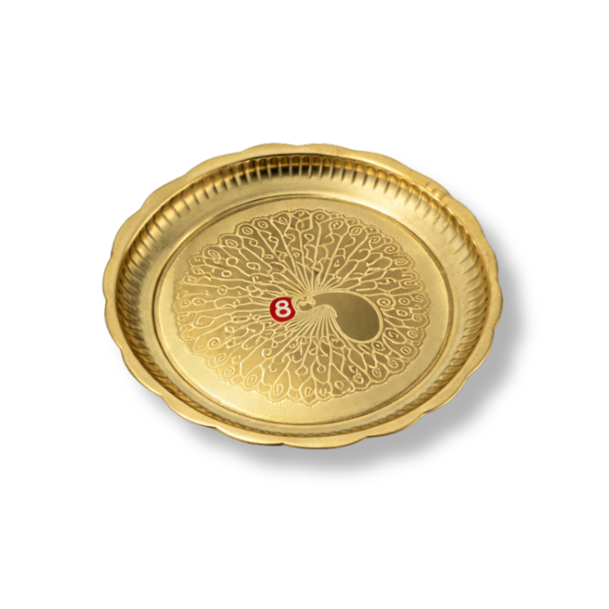 Brass Puja Thali with Peacock Design | Brass Plate | Brass Aarti Thali