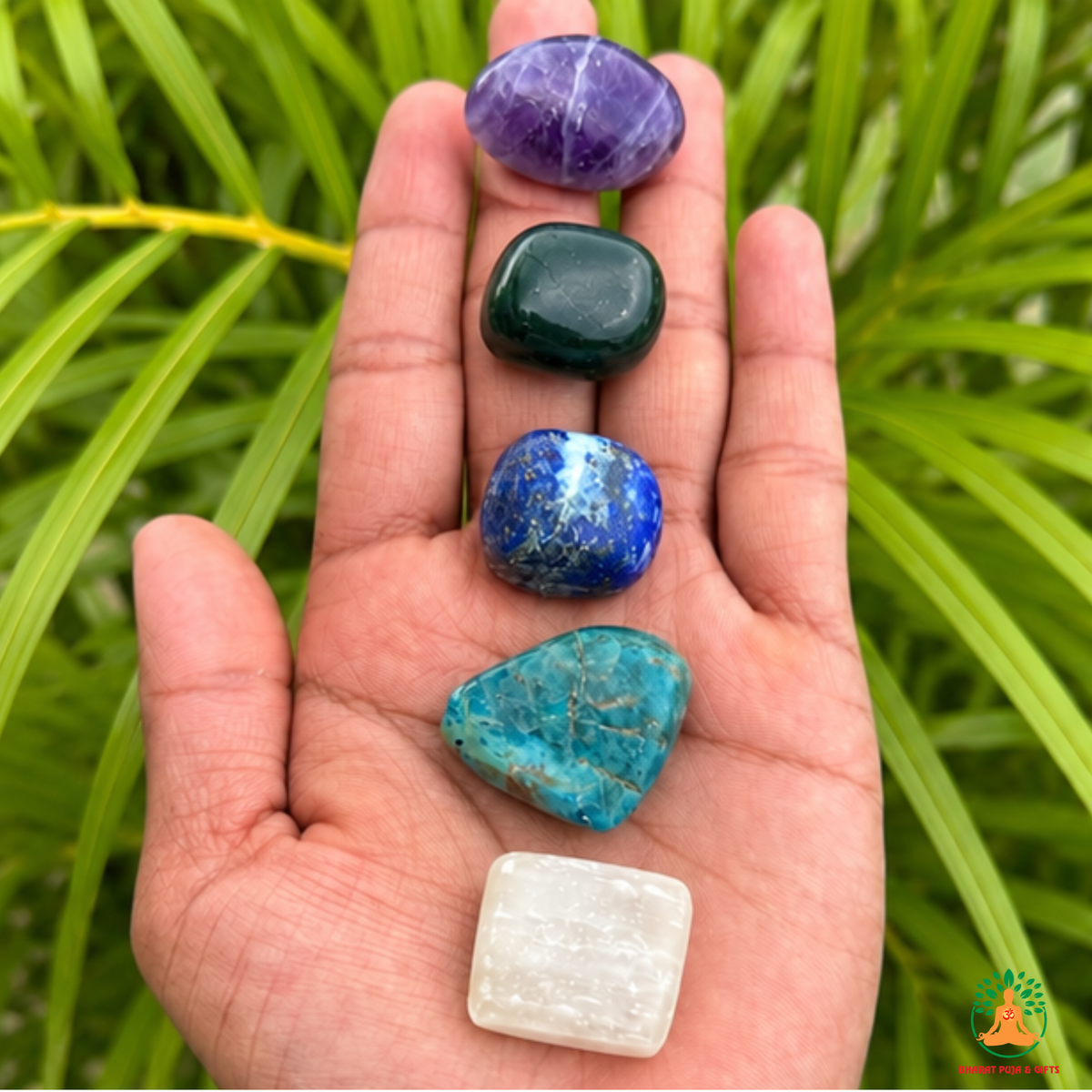 Stress Relief Tumble Stone Set – 5 Polished Gemstones for Calmness, Relaxation, Emotional Balance & Meditation