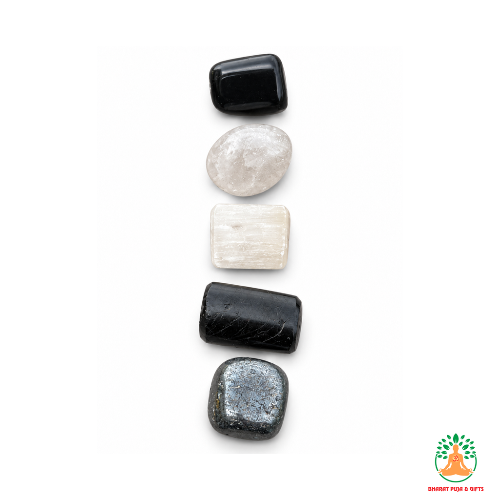 Protection & Shielding Tumble Stone Set – Polished Natural Gemstones | Tumbled Crystals Set | Spiritual Gift | Manifestation and Meditation Crystals