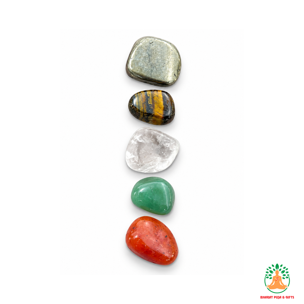 Wealth & Success Tumble Stone Set – 5 Polished Gemstones for Abundance, Confidence, Motivation & Meditation | Tumbled Crystals Set | Spiritual Gift | Manifestation and Meditation Crystals