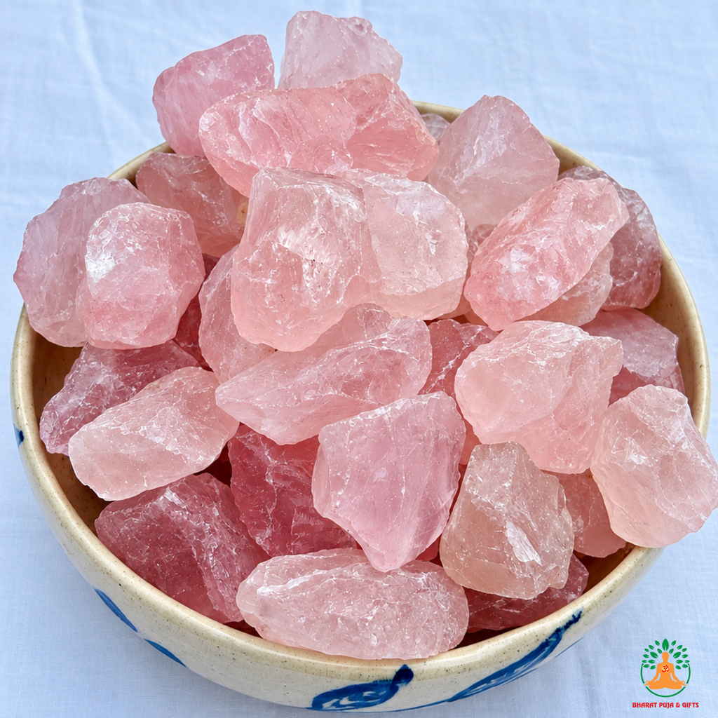 Rose Quartz Raw Crystals – Natural Rough Unpolished Rose Quartz Stones | Pink Manifestation Healing and Meditation Crystals