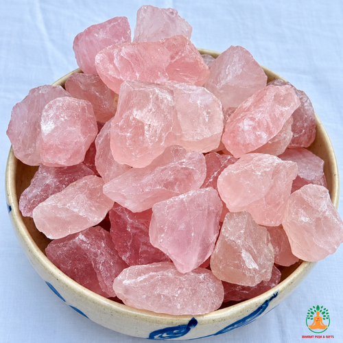 Rose Quartz Raw Crystals – Natural Rough Unpolished Rose Quartz Stones | Pink Manifestation Healing and Meditation Crystals