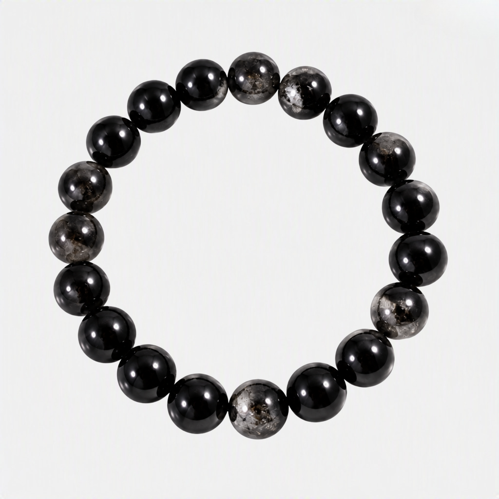 Natural Black Tourmaline Bracelet | Black Crystal Gemstone Bracelet | Grounding & Protection Jewelry | Meditation Bracelet | Gift for Men & Women