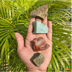 Prosperity Abundance Raw Stone Set | Tiger Eye Green Aventurine Carnelian Pyrite Natural Crystal Set | Meditation Stones | Spiritual Gift