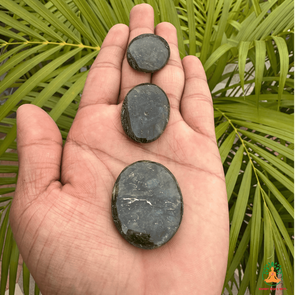 Labradorite Palmstone Set of 3 – Natural Blue Flash Crystal Stones