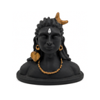 Adiyogi Shiva Idol | Shiva Bust with Golden Accents | Lord Shiva Statue for Car Dashboard