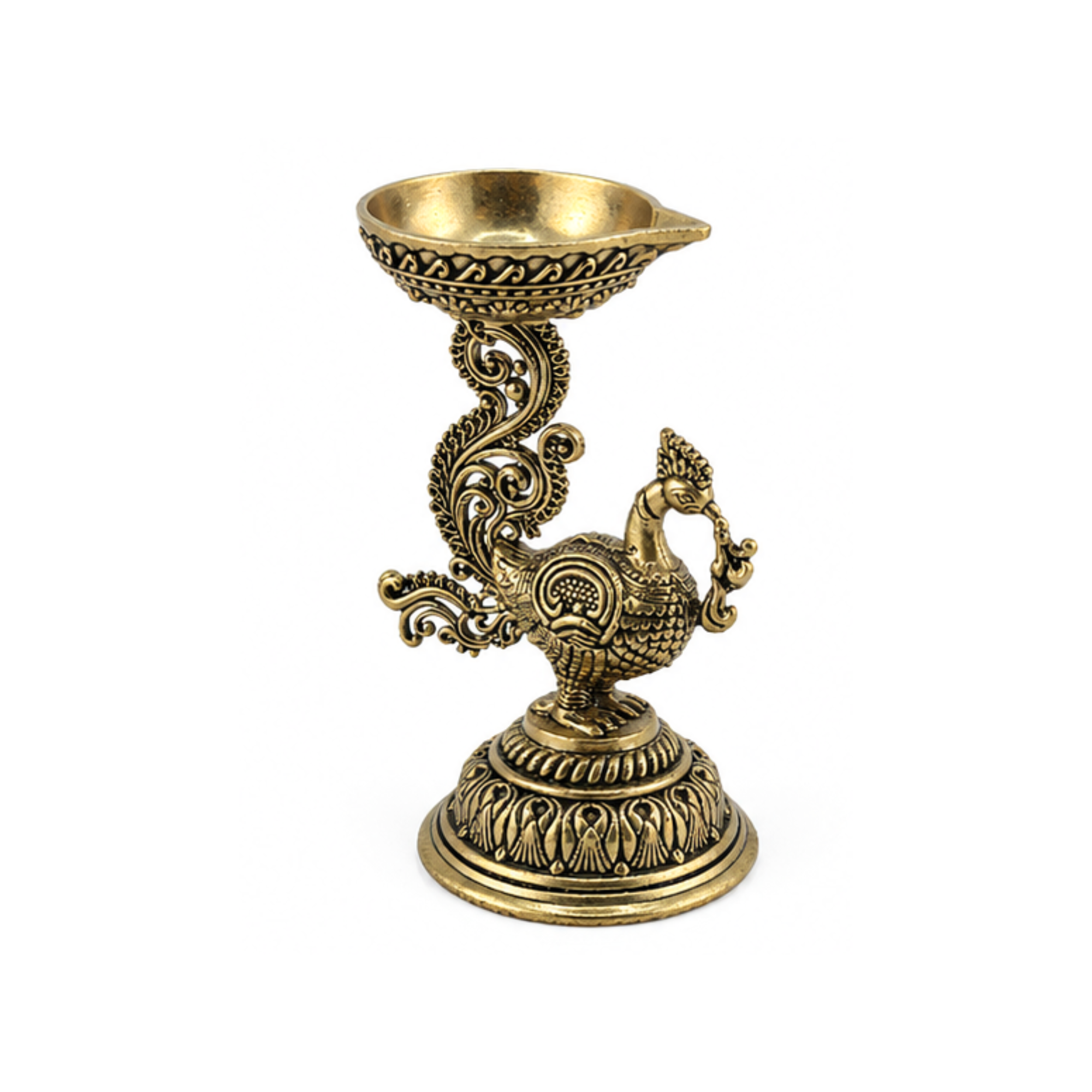 Panchadhatu Peacock Diya | Panchalogam Fancy Oil | Panchaloha Decorative Diwali Diya