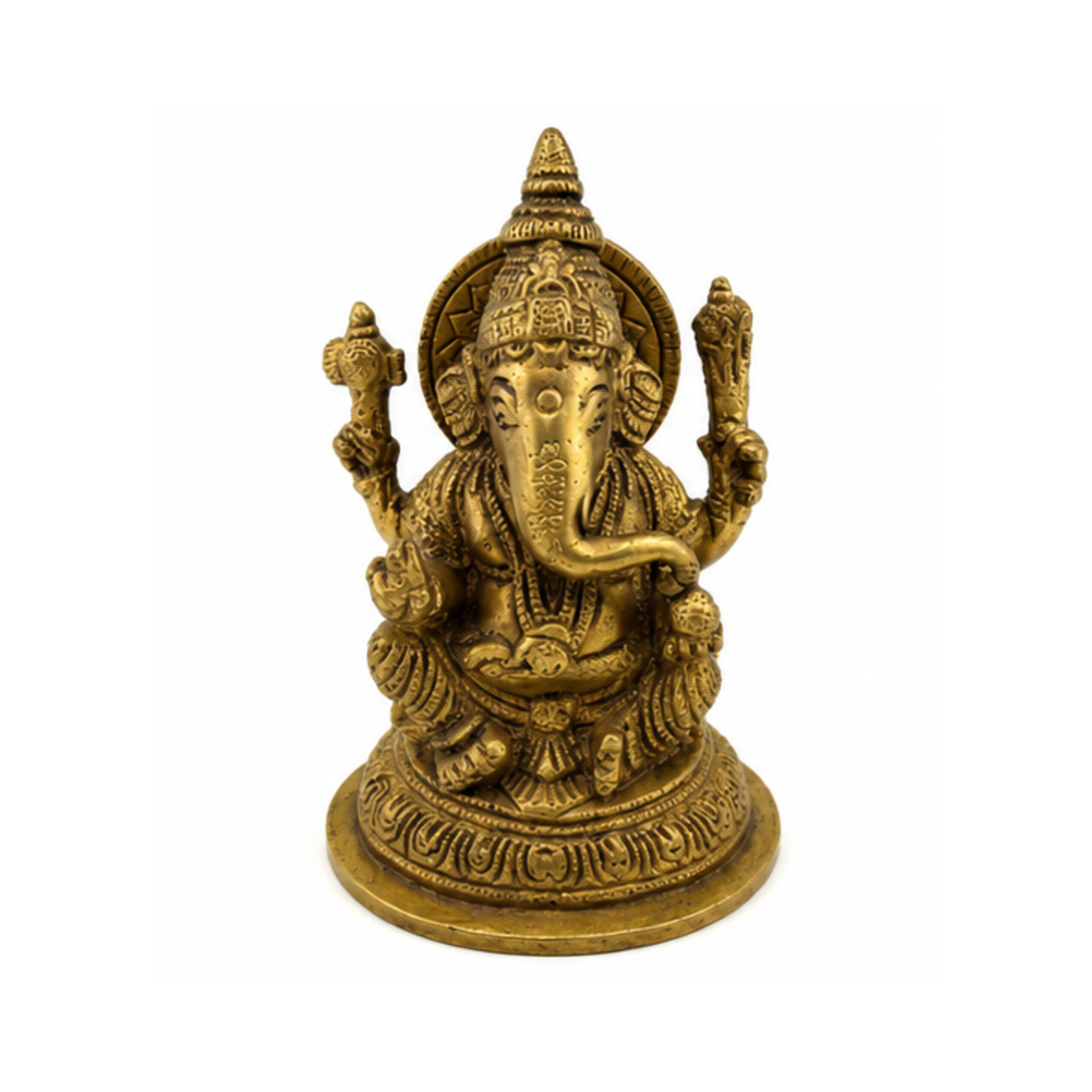 Brass Ganesha Murti | Lord Ganesha Sitting Idol | Brass Ganapati Statue