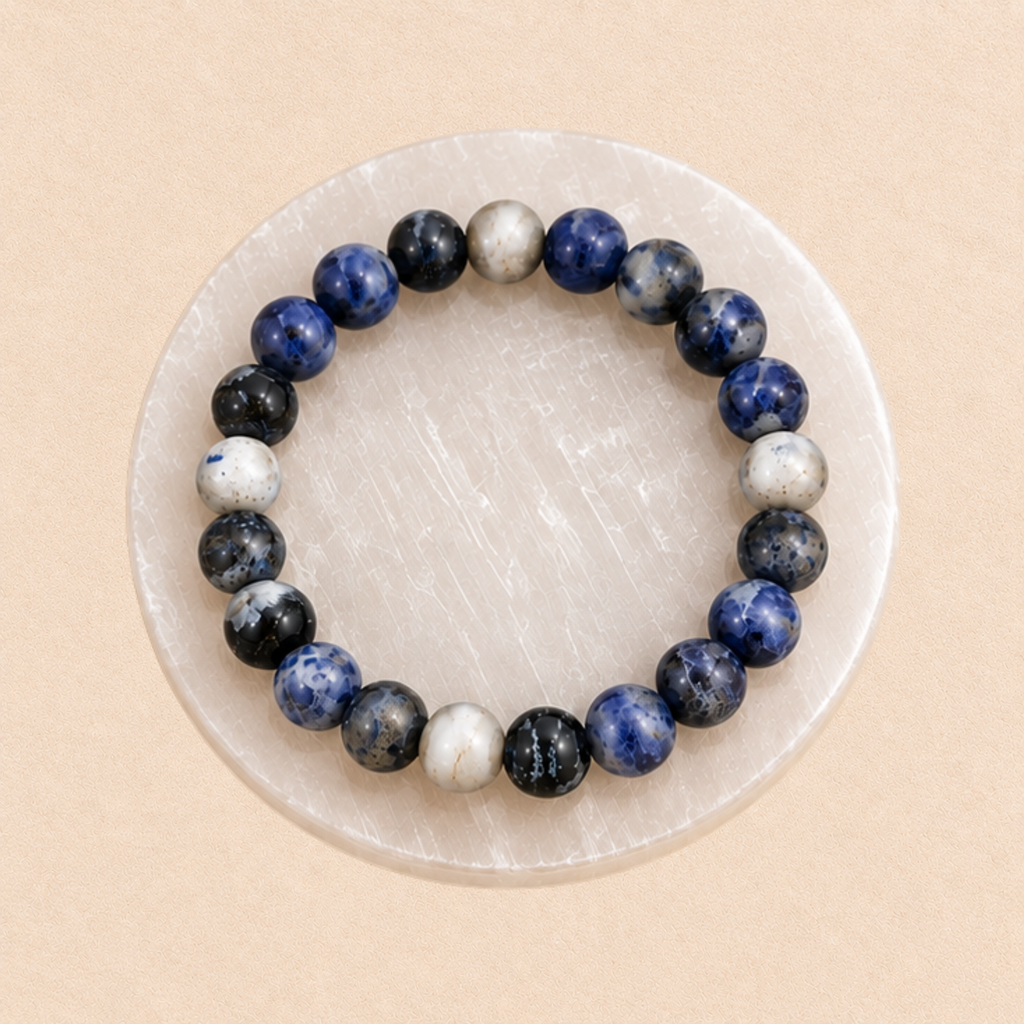 Natural Sodalite Crystal Bracelet | Crystal Jewelry | Meditation Yoga Bracelet | Crystal Gift for Men & Women