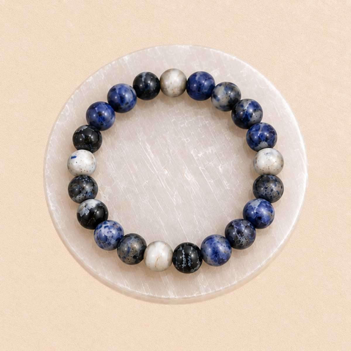 Natural Sodalite Crystal Bracelet | Crystal Jewelry | Meditation Yoga Bracelet | Crystal Gift for Men & Women