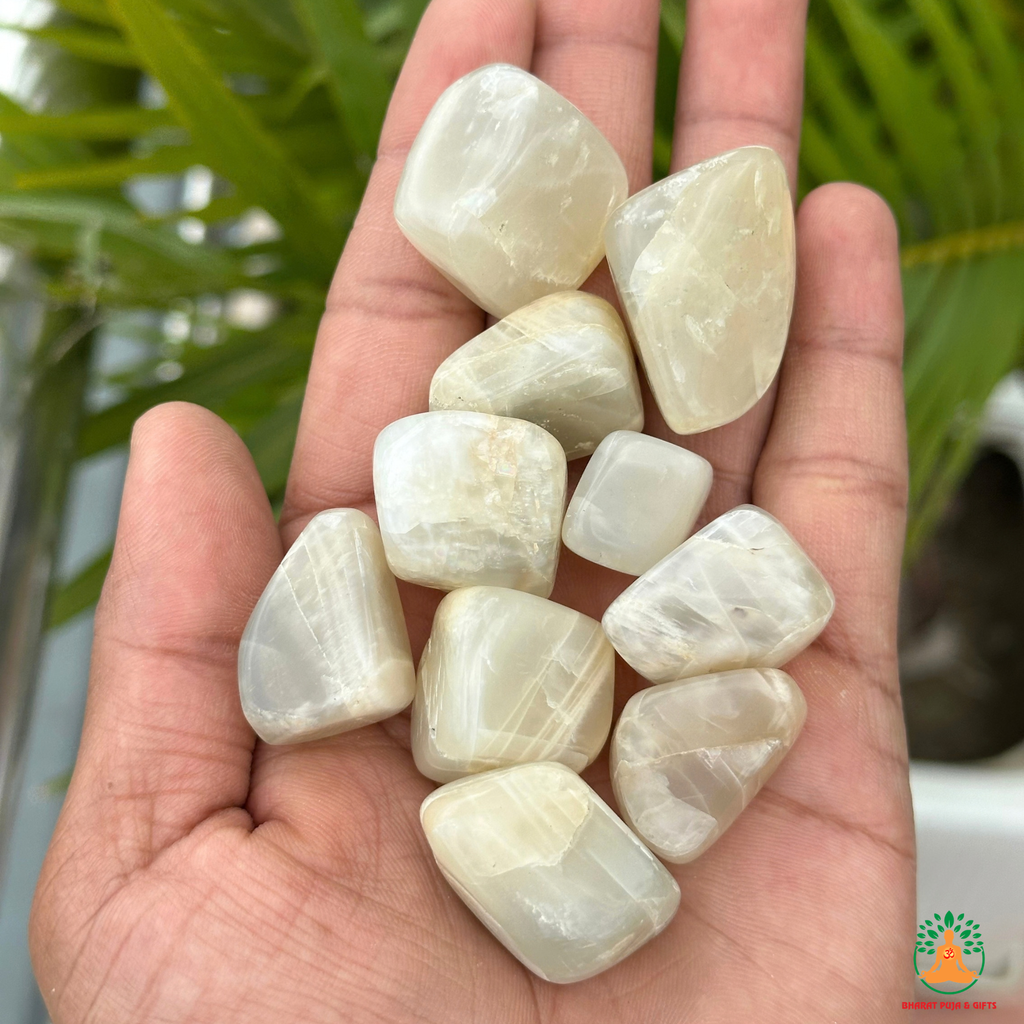 Natural Moonstone Tumble Stones – Polished Gemstones | Manifestation Healing and Meditation Crystals