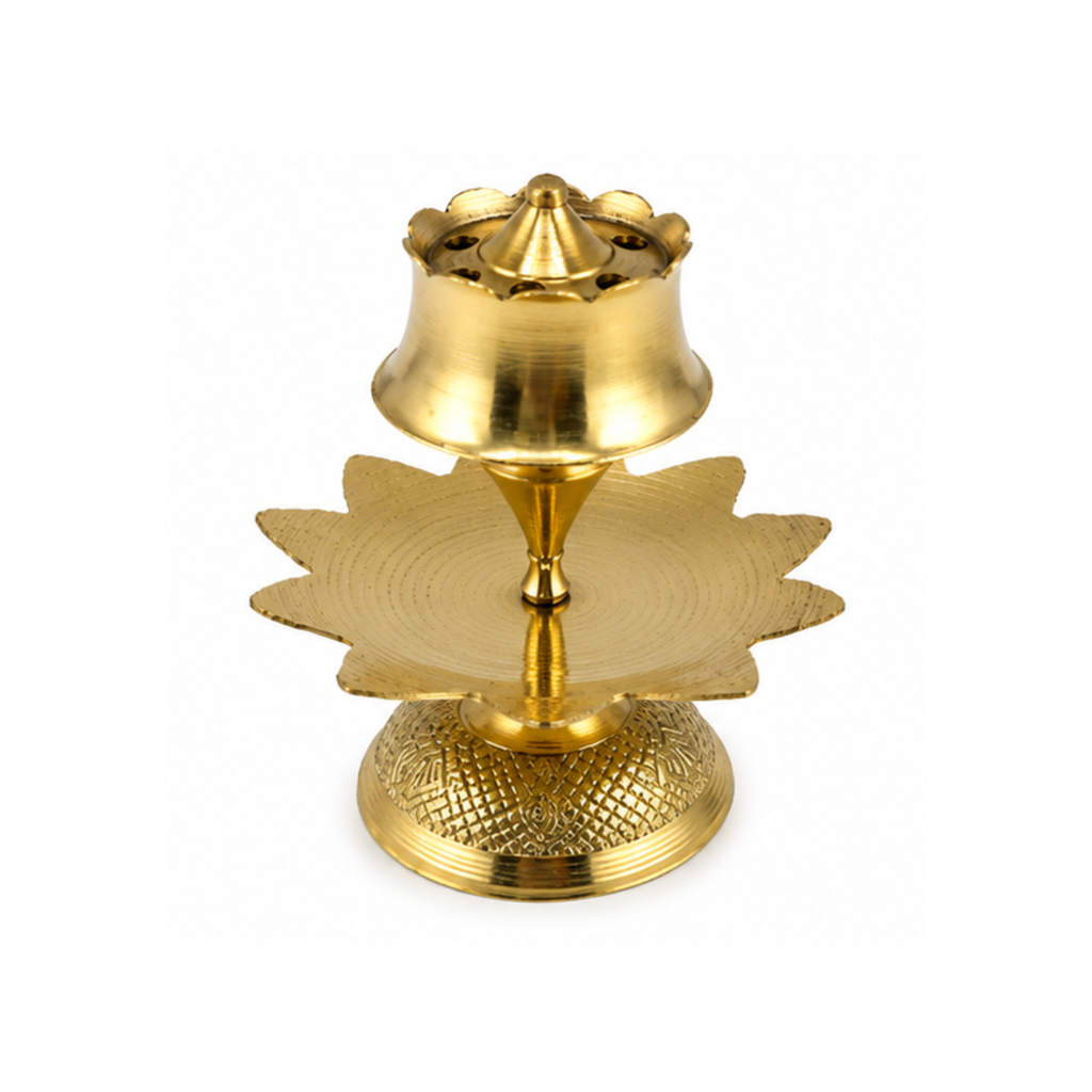 Brass Lotus Design Agarbatti Stand | Traditional Incense Holder | Brass Agarbatti Holder