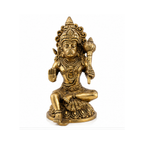 Brass Hanuman Idol | Seated Bajrangbali with Gada