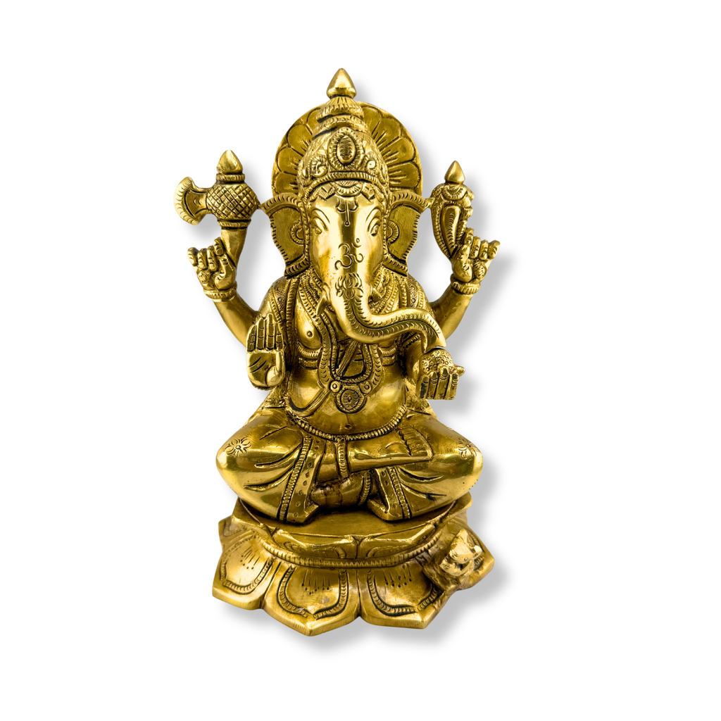 High Quality Brass Lord Ganesha Idol | Handcrafted Brass Ganpati Statue | Heavy Ganesha Murti