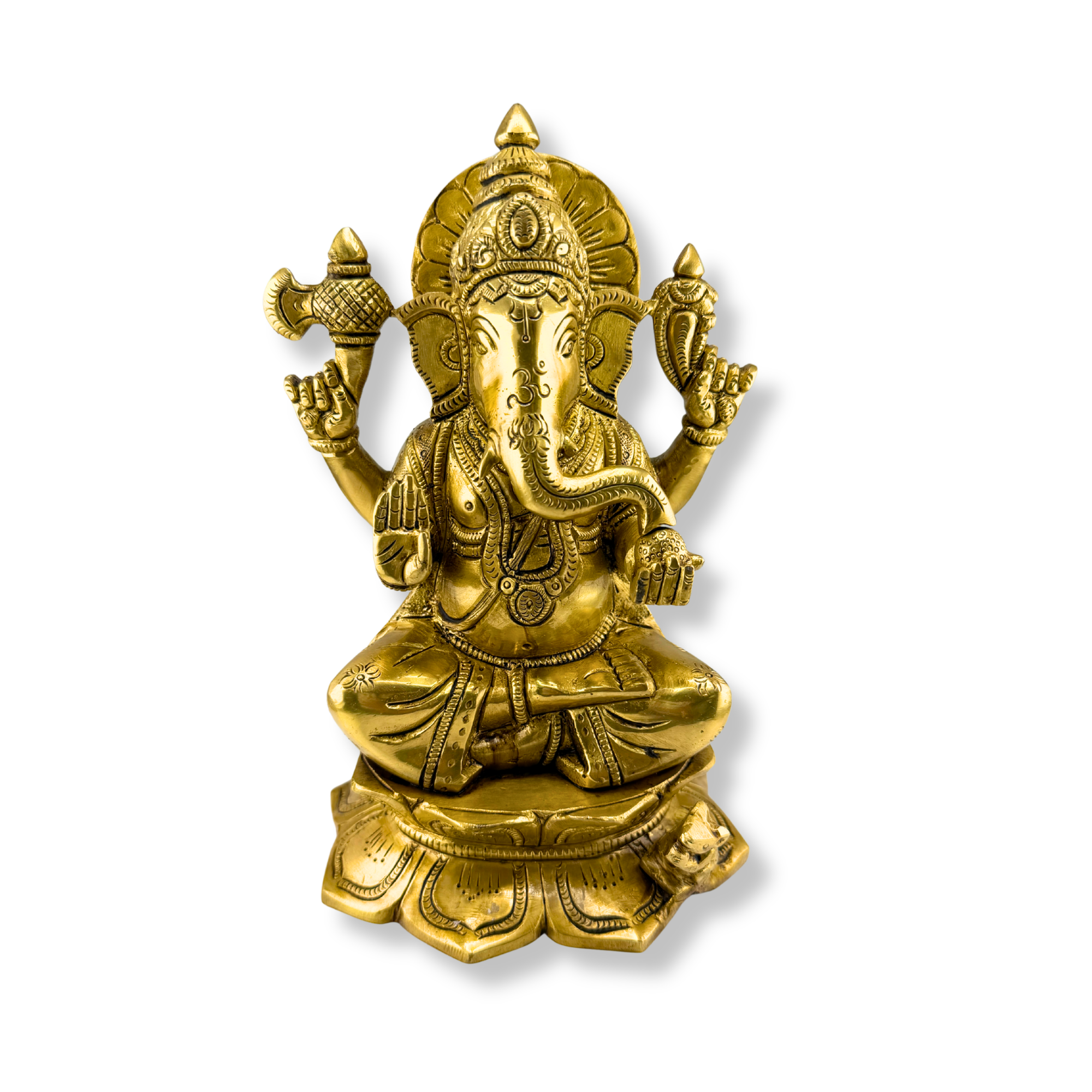 High Quality Brass Lord Ganesha Idol | Handcrafted Brass Ganpati Statue | Heavy Ganesha Murti