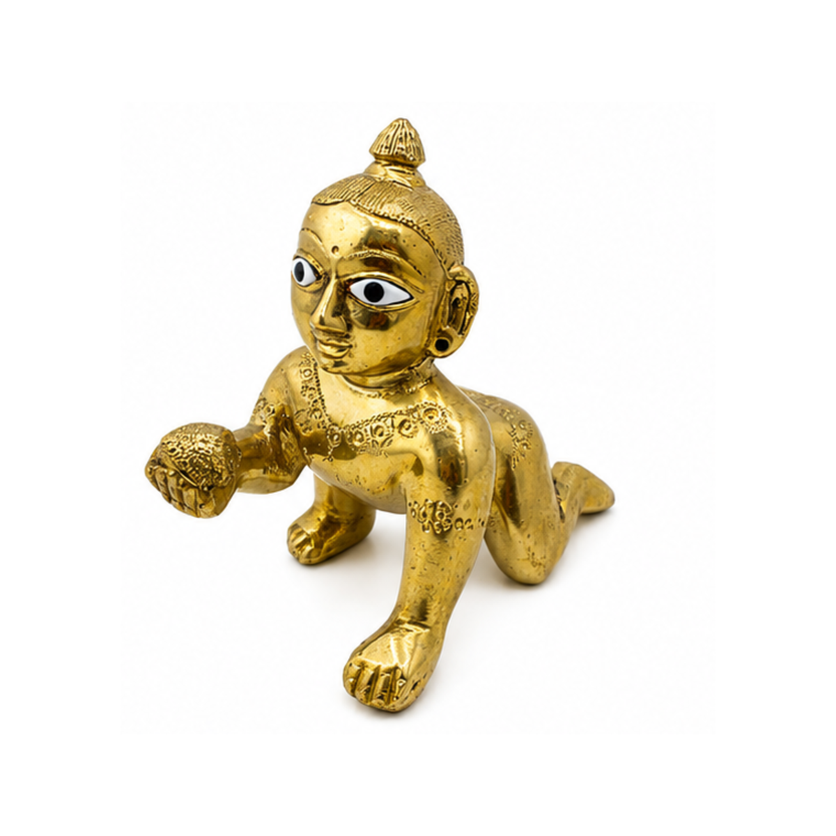 Brass Laddu Gopal Statue | Baby Krishna Idol | Bal Gopal Krishna Murti Multiple Sizes