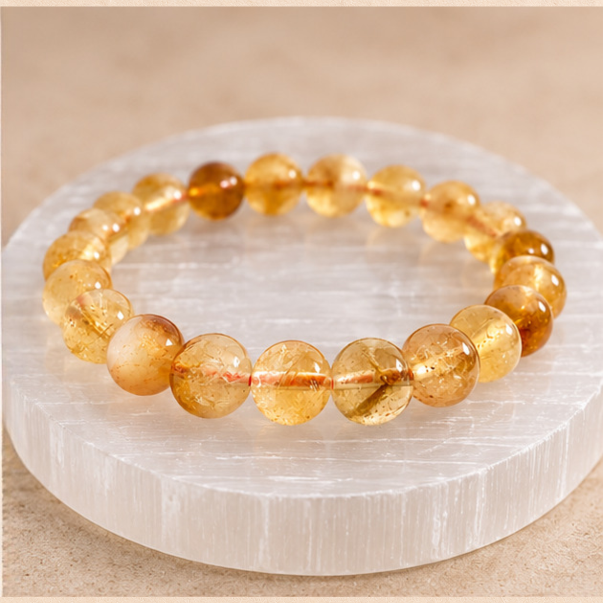 Natural Citrine Bracelet | Golden Yellow Crystal Gemstone Bracelet | Abundance & Prosperity Jewelry | Positive Energy Bracelet | Gift for Men & Women